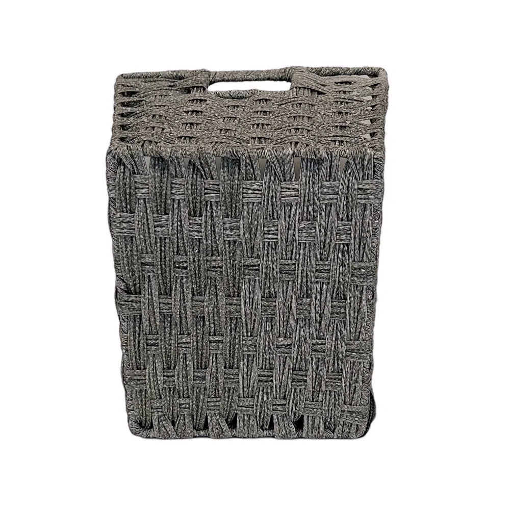 mDesign Basket Gray Silver Woven Functional Get organized in style Like new